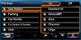 POI Alert Setting GUI